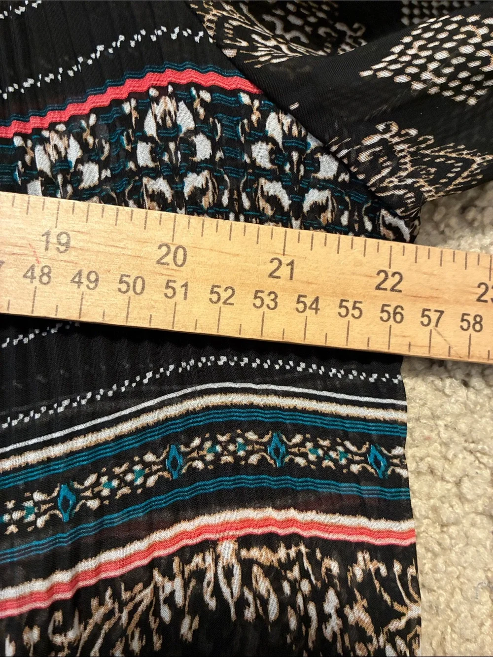Cato Black Sheer Button-Front Boho Mixed Print Striped Paisley Blouse Tie Large